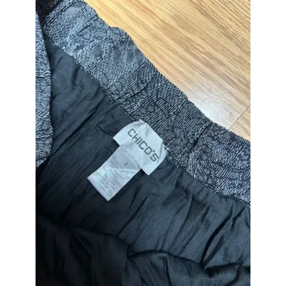 Sz 3 - Chico's lace print maxi skirt - black- XL 16 - Picture 2 of 3